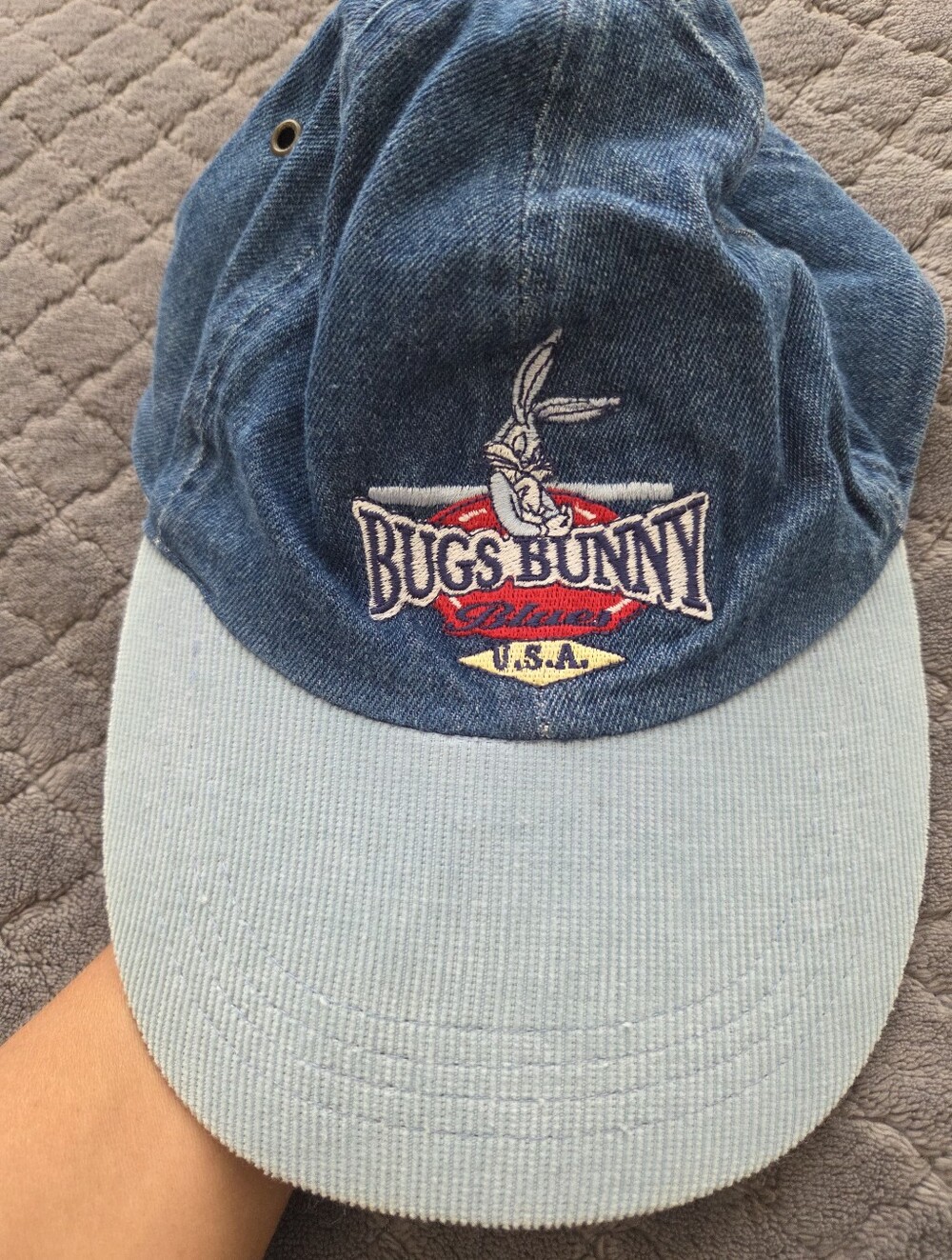 Vintage 90s Looney Tunes Blues Bugs Bunny Denim Hat